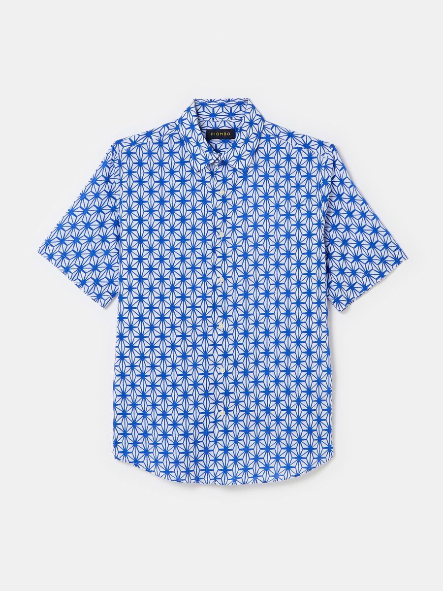 Short-sleeved shirt with geometric print_3