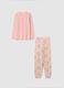 Girls' pink cotton pyjamas with print_1