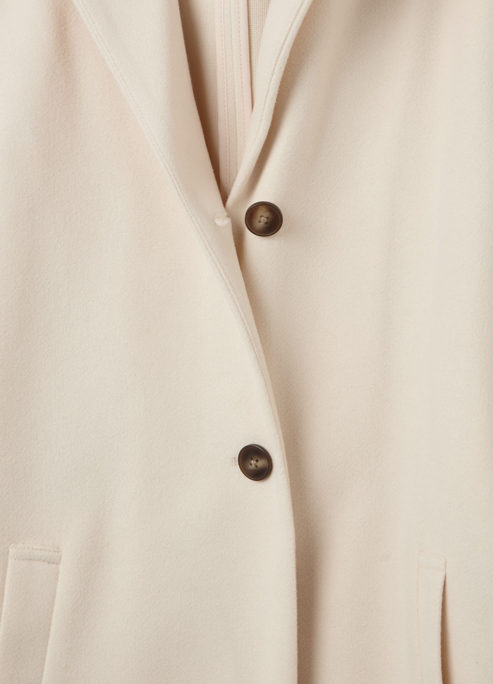 Coat in soft fabric with hood