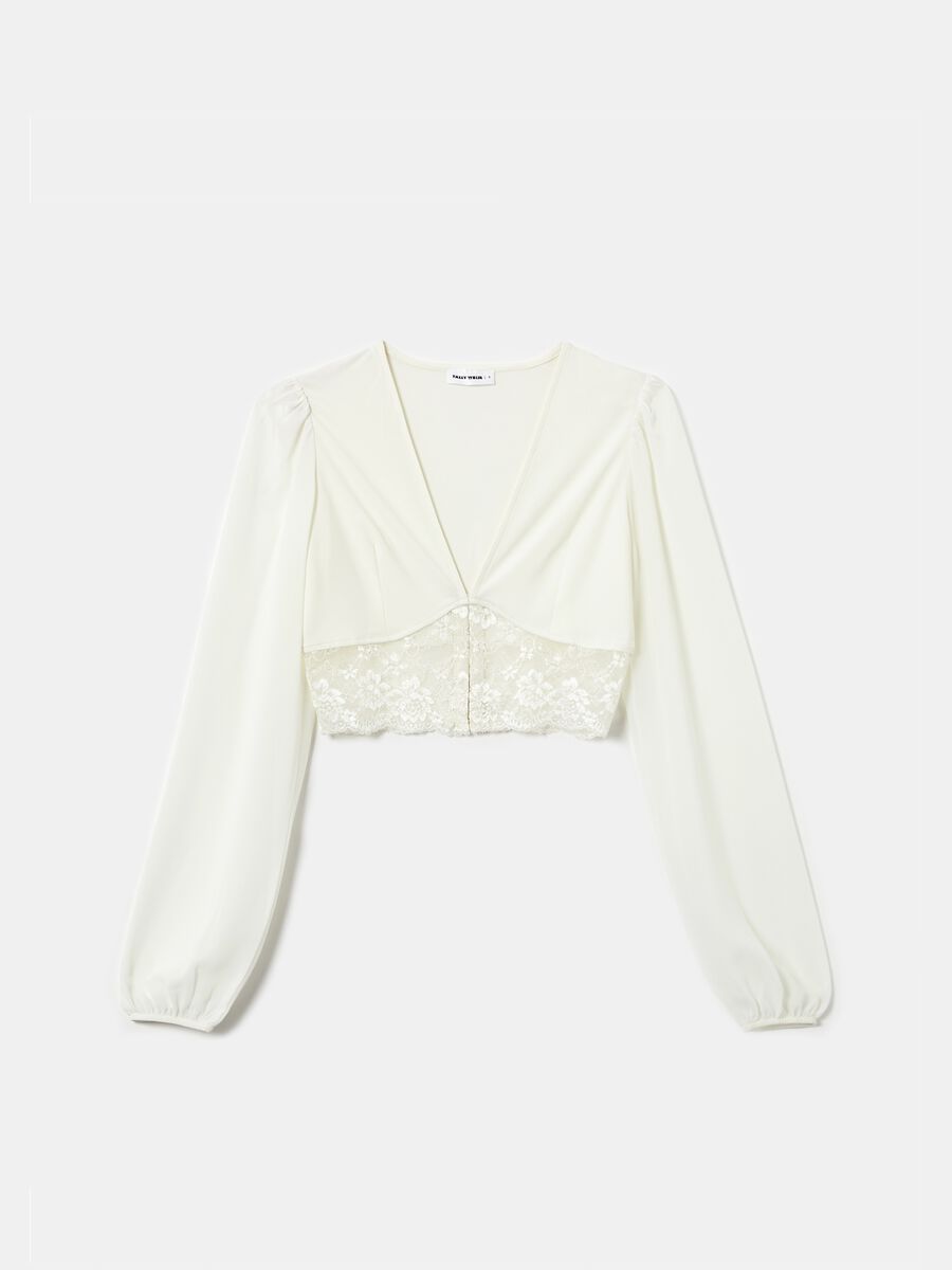 Blusa cropped con pizzo_4