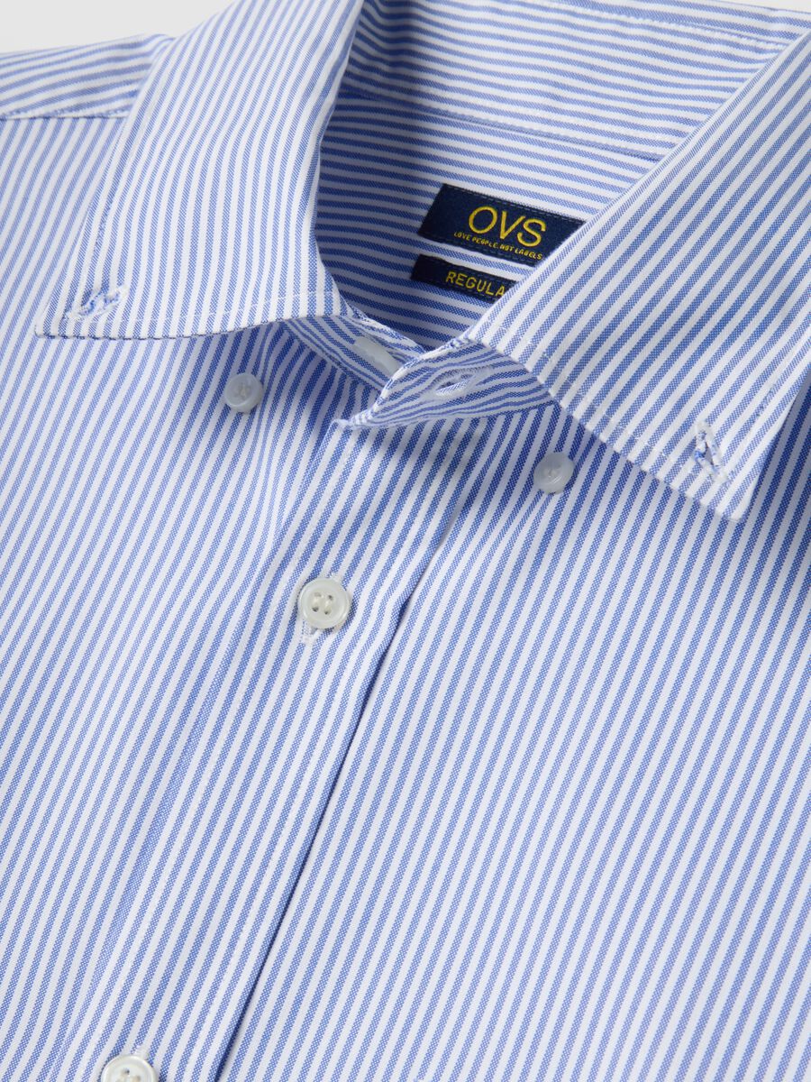 Multicolour striped shirt in cotton blend regular fit easy iron_5