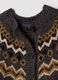 Cardigan grigio girocollo con fantasia jacquard_5
