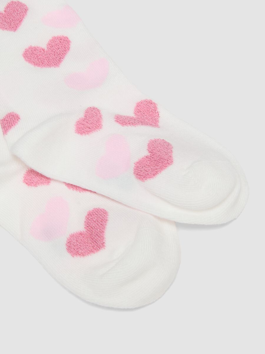 Bipack di calze lunghe rosa in cotone organico elasticizzato_2