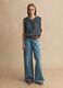 Blue sleeveless pure cotton blouse regular fit_1
