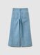 Jeans in puro cotone azzurro da bambina wide leg con stampa floreale_4