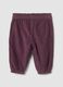 Purple pure cotton trousers with floral embroidery_1