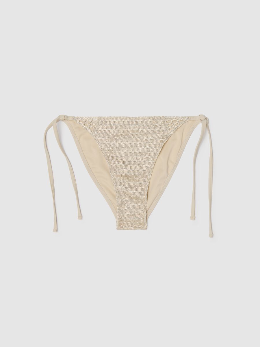 Ivory crochet bikini briefs in lurex_5