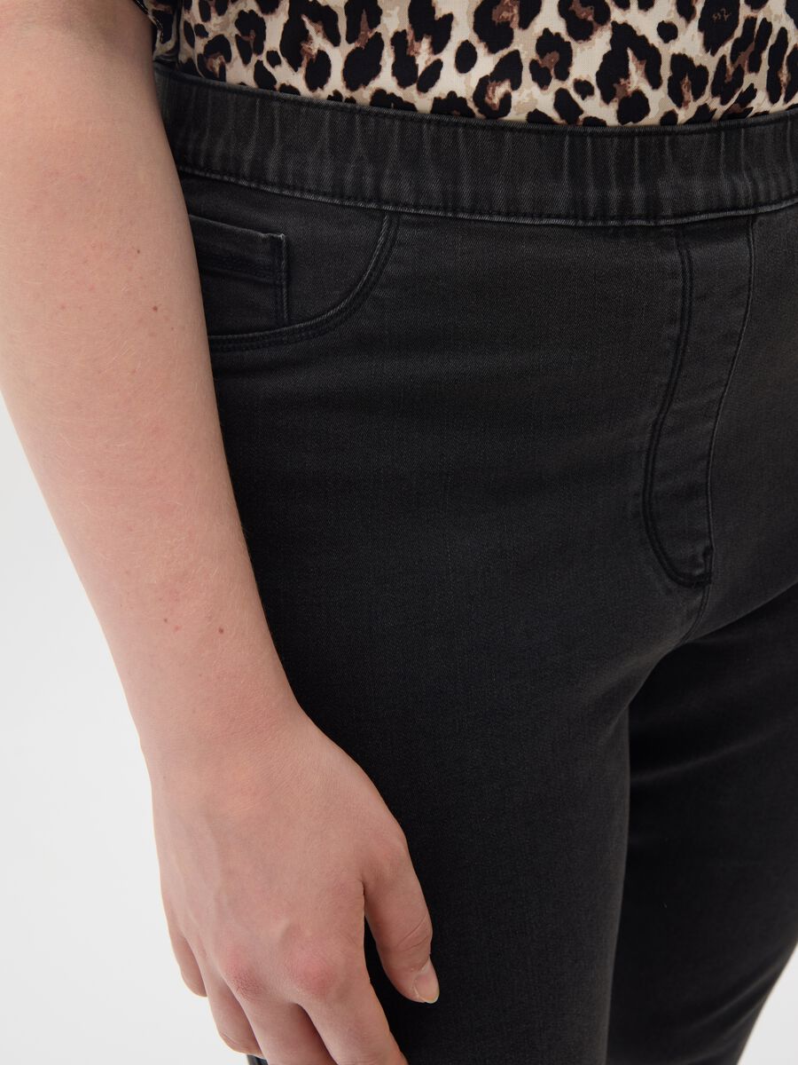 Women's black denim regular fit jeggings_2