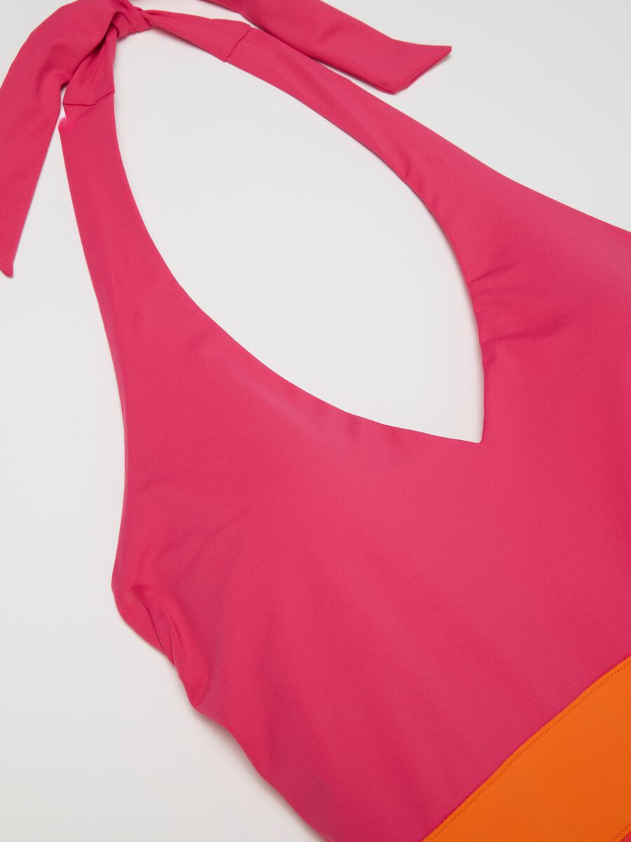 Women's one-piece swimsuit in multicoloured stretch fabric_5