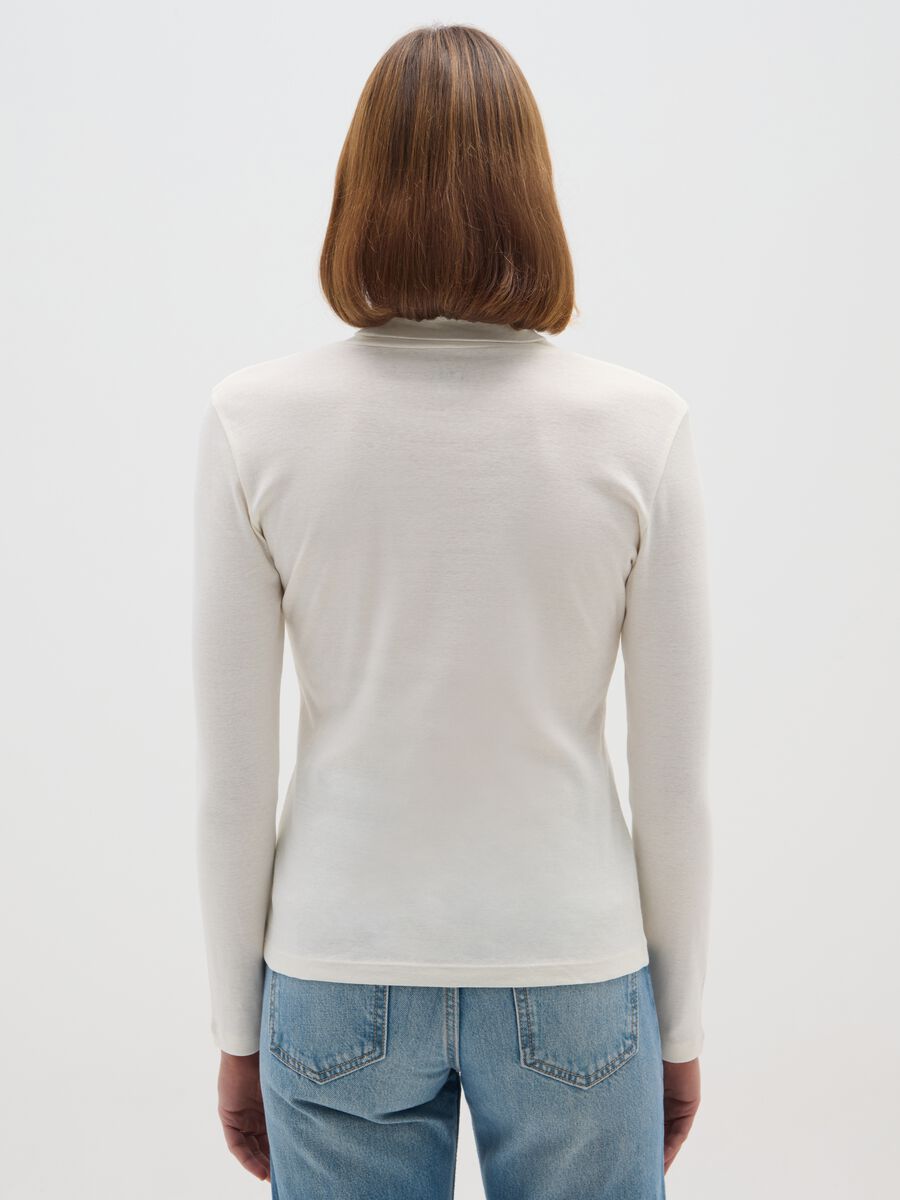Dolcevita in misto cotone bianco regular fit_2