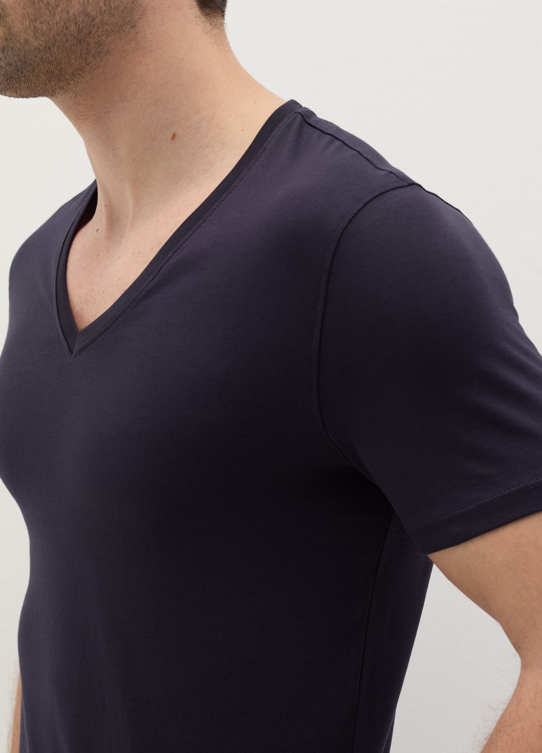 Two-pack Supima cotton undershirts with V neck