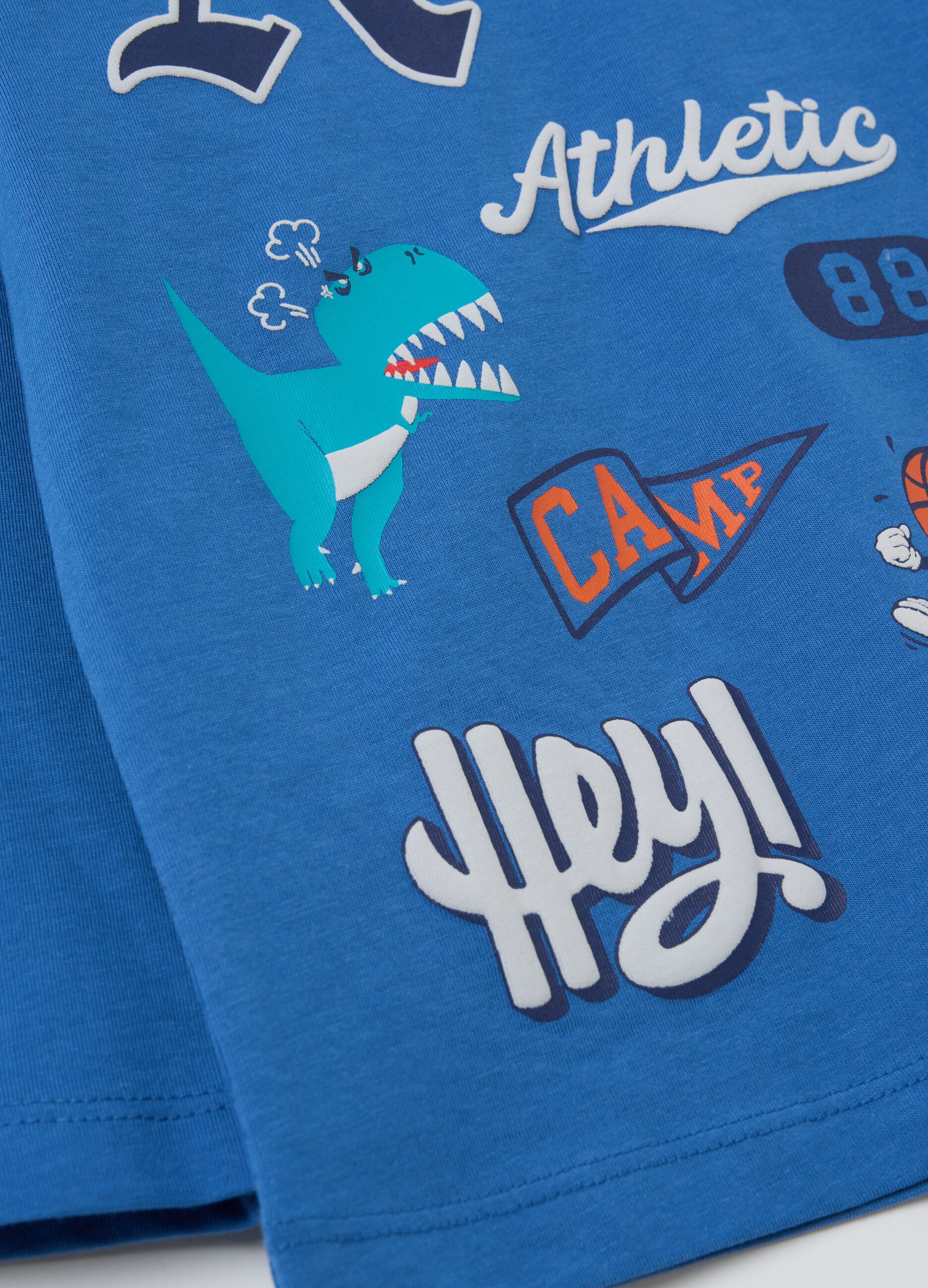 Long-sleeved T-shirt with dinosaur print