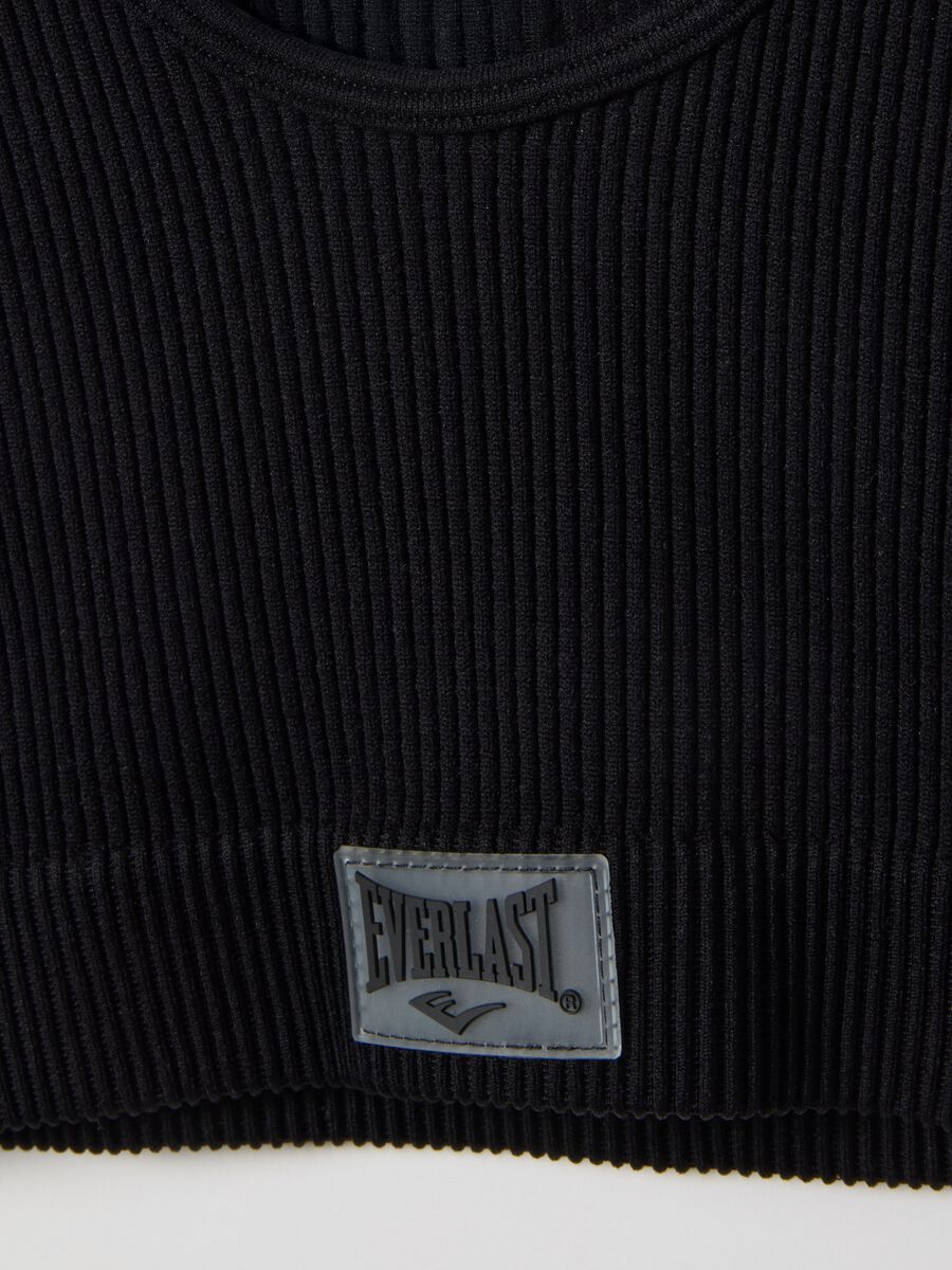 Black regular fit sports tank top_5