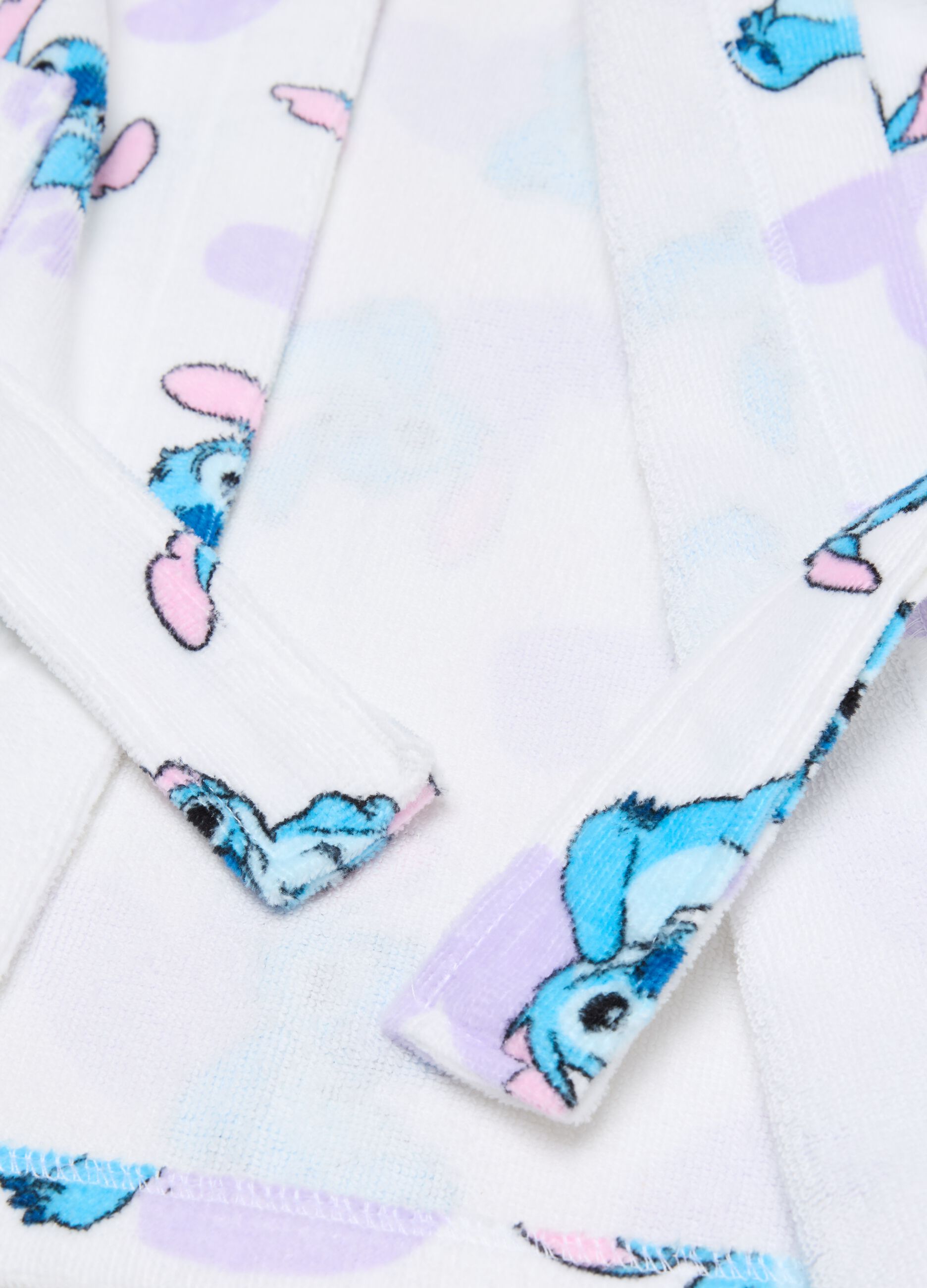 Cotton bathrobe with Stitch print