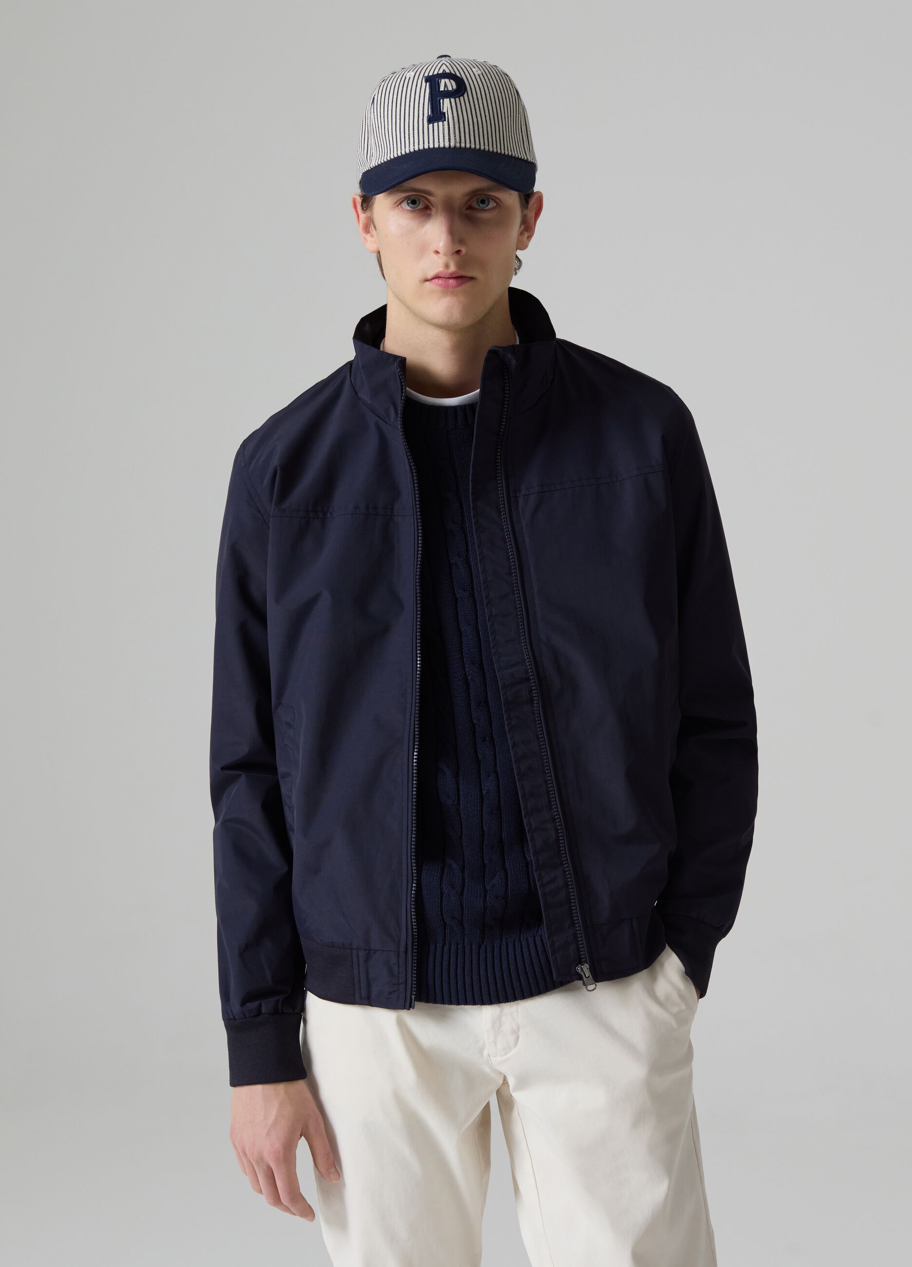 Bomber full-zip a collo alto