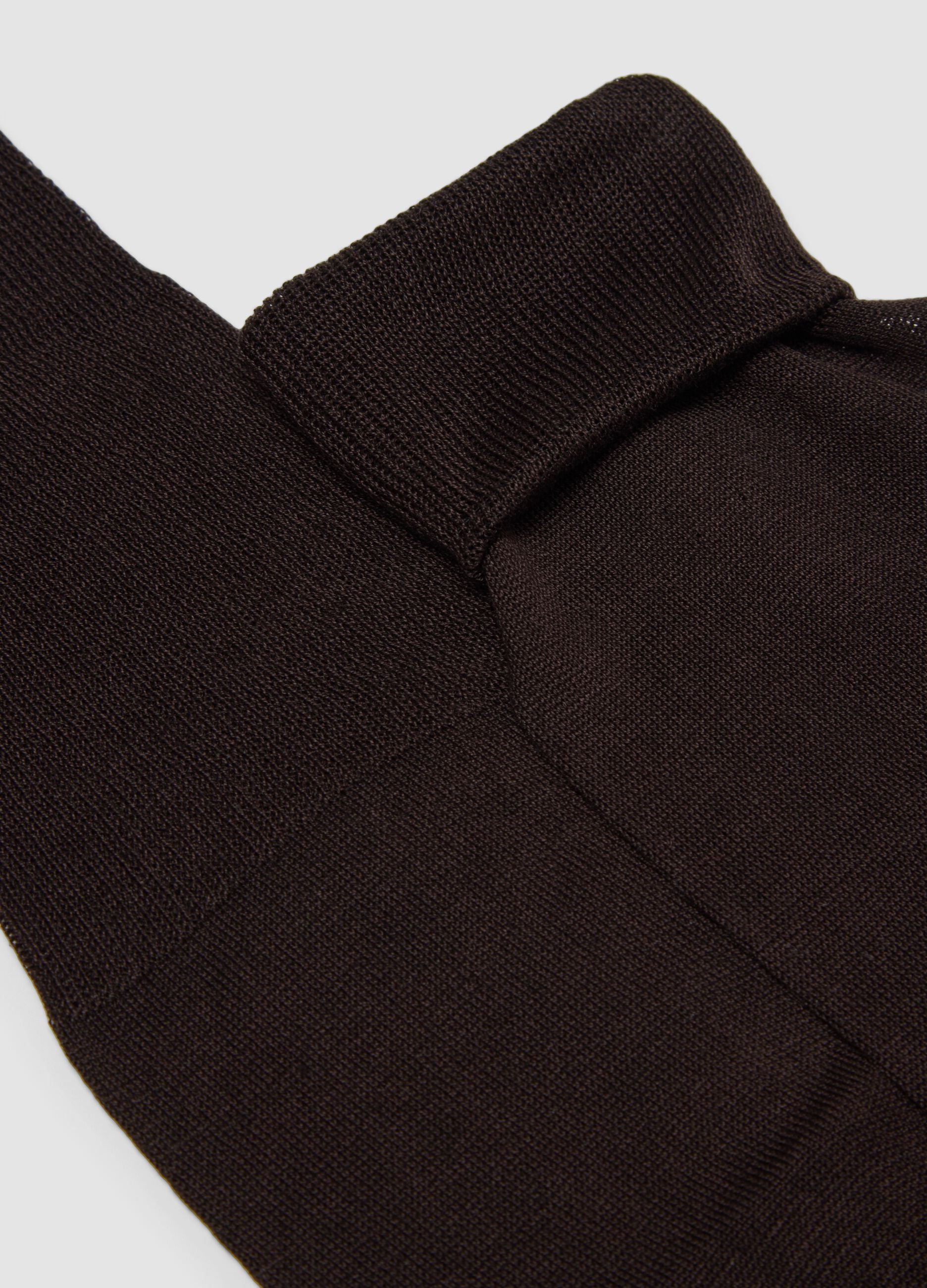 Brown knee-high socks in pure cotton