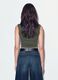 Green stretch tank top with side ruching_2