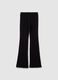 Girls' black stretch cotton blend flare leggings_4
