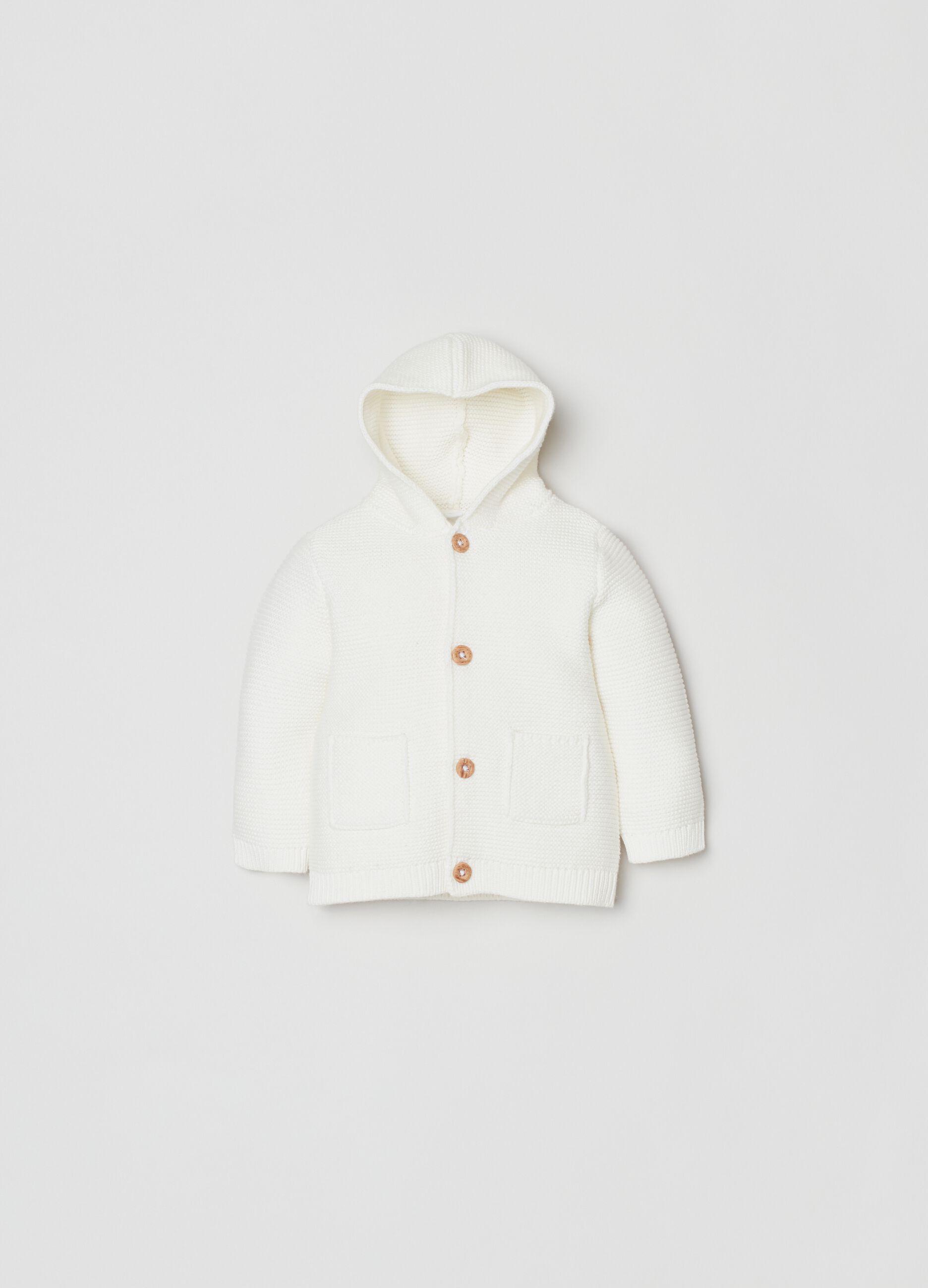 Cardigan tricot con cappuccio_0