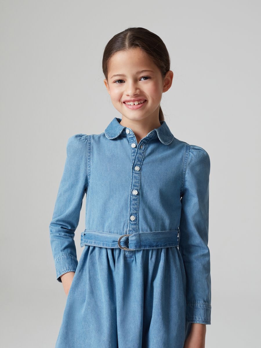 Vestito in denim con cintura_1