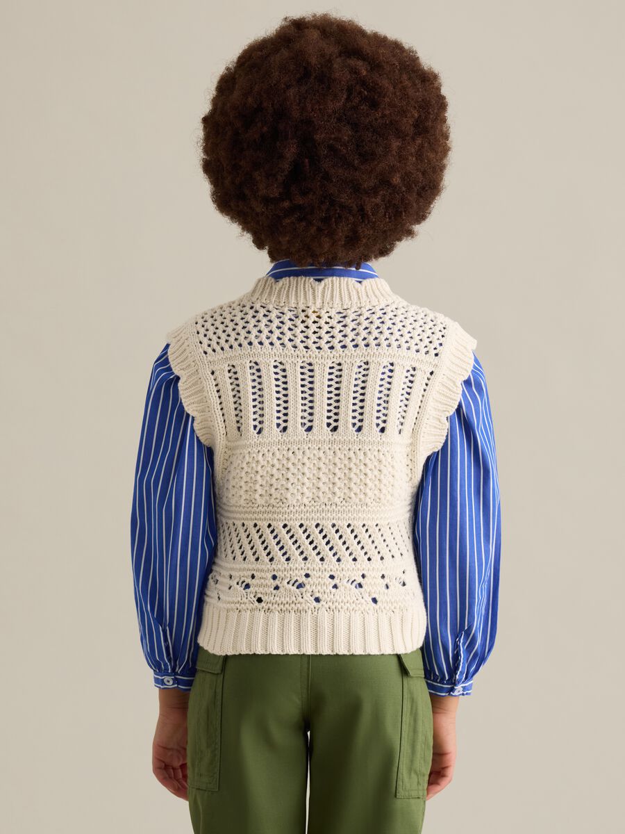 Cotton gilet with openwork design_2