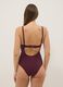 Purple draped stretch swimsuit with shaping effect_2