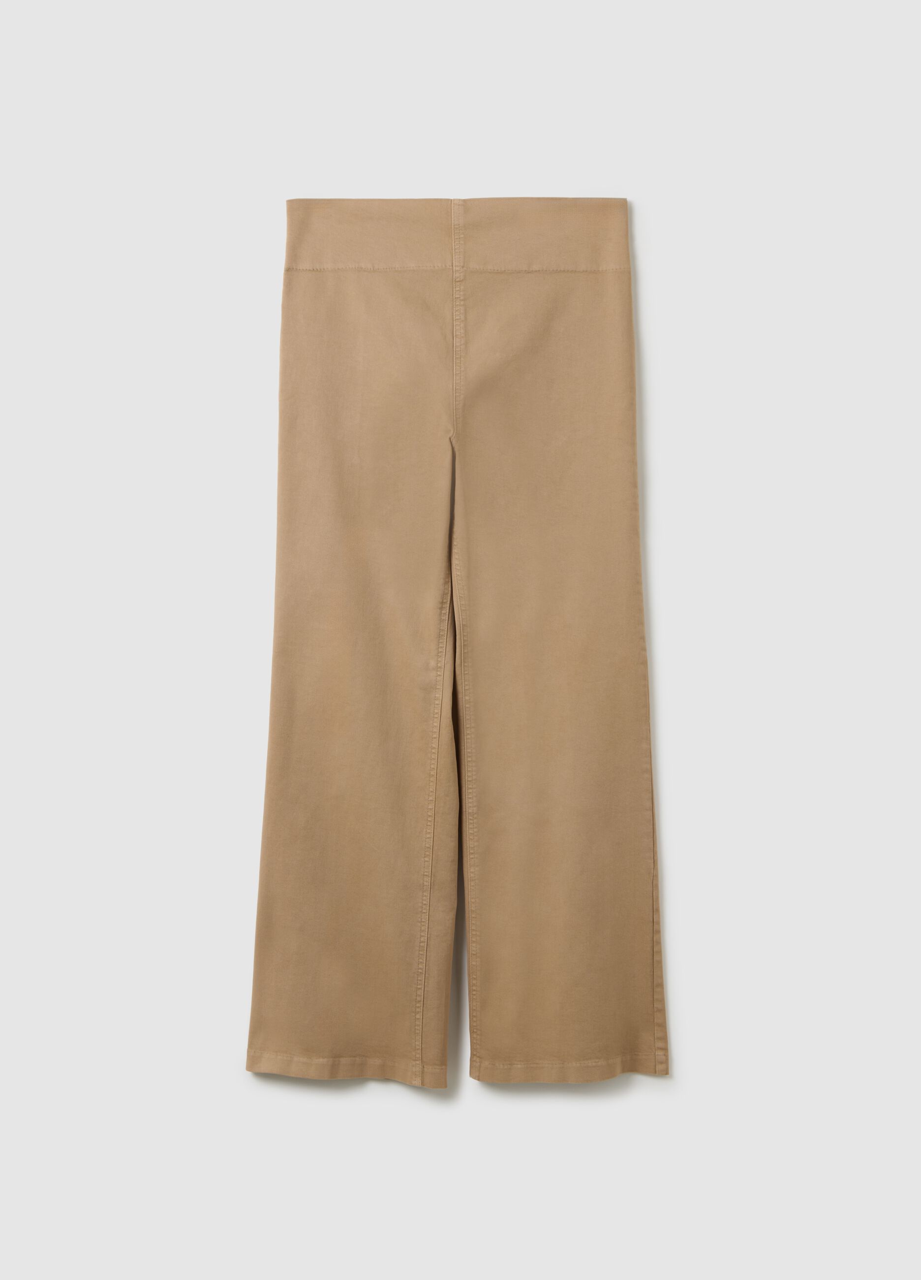 Wide Beige Maternity Jeans