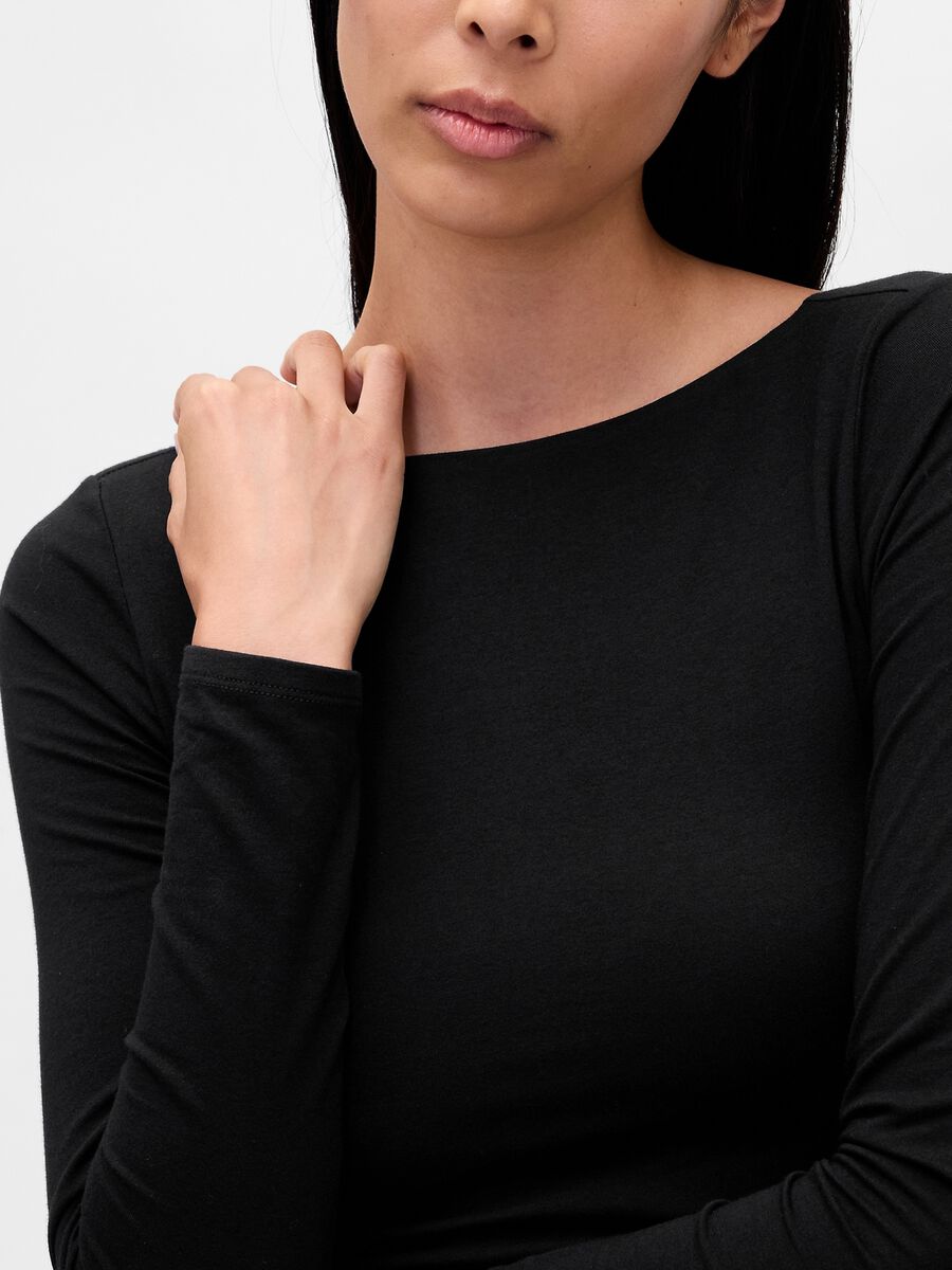 Black Stretch Long Sleeve Top_3