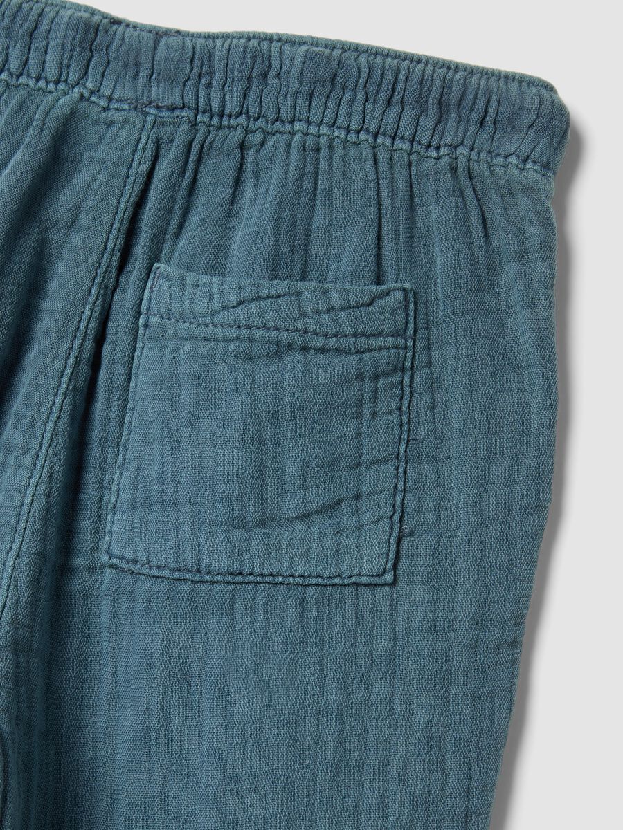 Blue pure cotton children's regular fit trousers_3