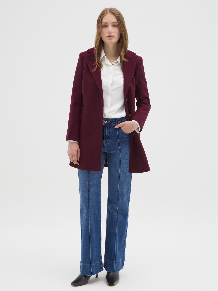 Cappotto viola regular fit con bottoni_1