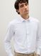 White slim fit stretch fabric shirt_0