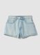 Shorts denim azzurro in puro cotone straight fit_4