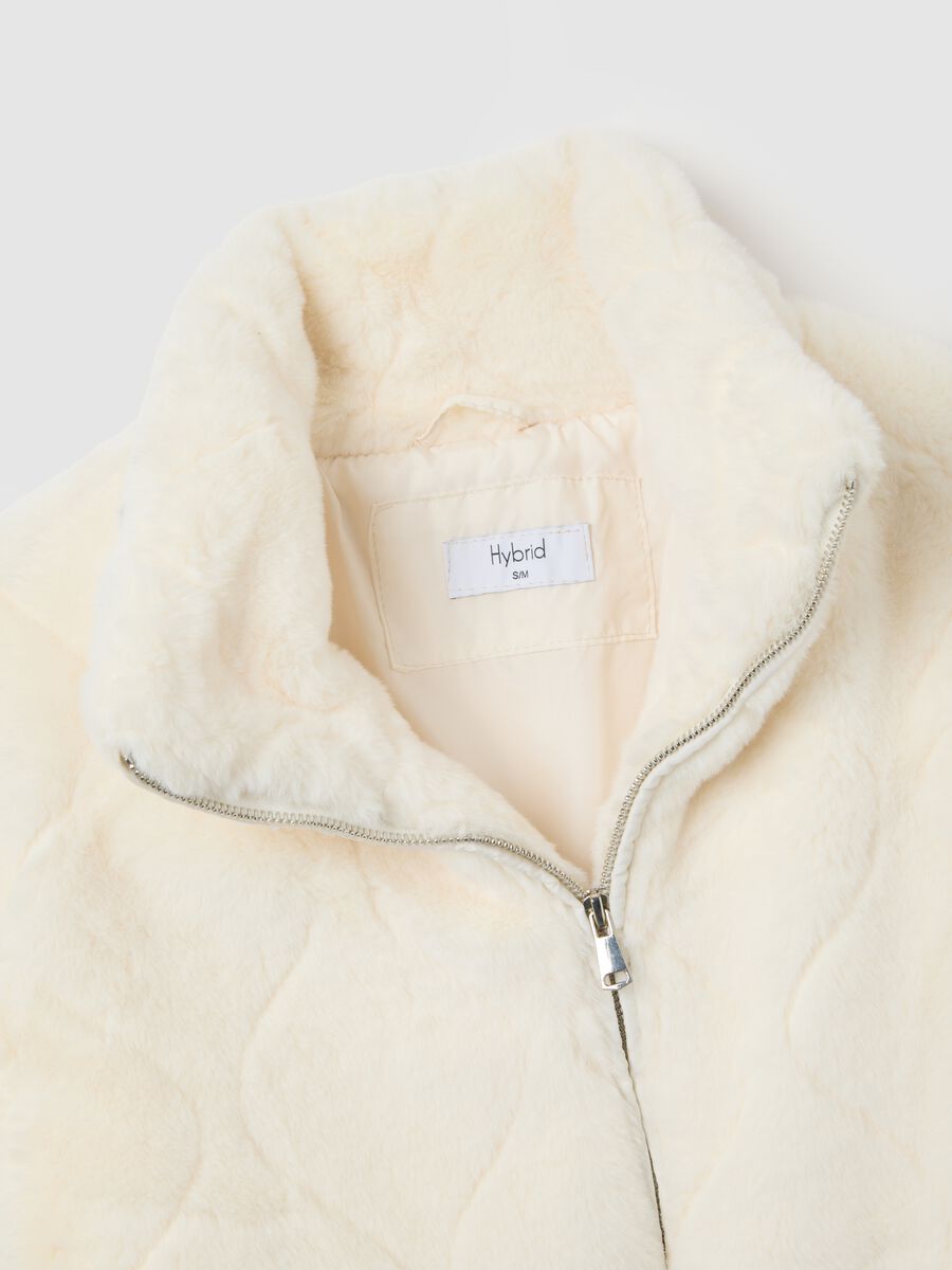 White regular fit jacket with zip_5