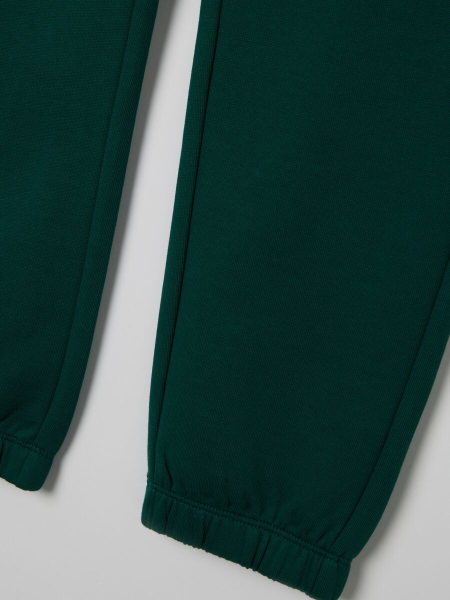 Kids' pure green cotton regular fit joggers_3