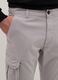 Grey slim fit stretch cotton cargo trousers_3