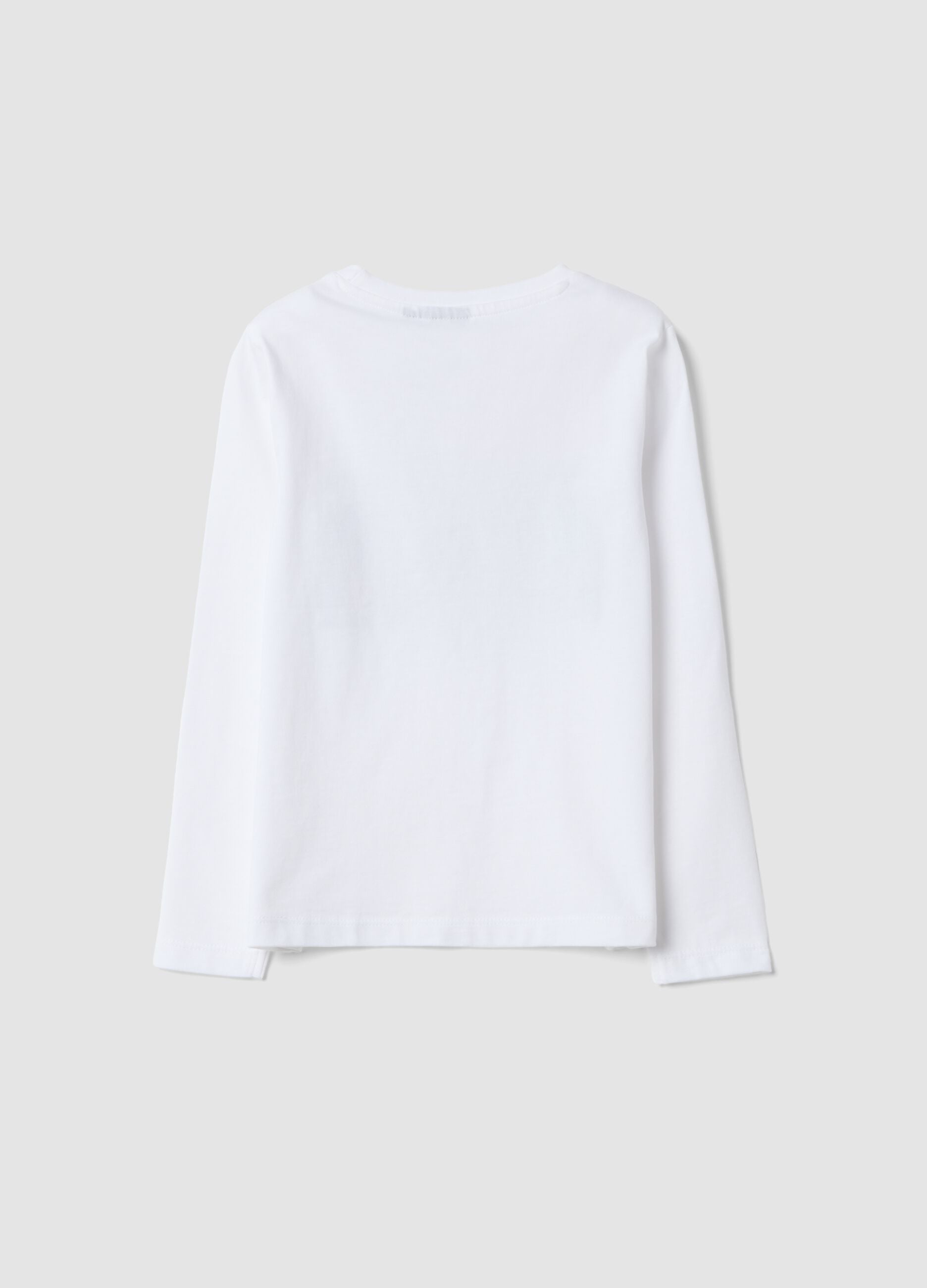 White pure cotton T-shirt with K-Pop Demon Hunters print, regular fit