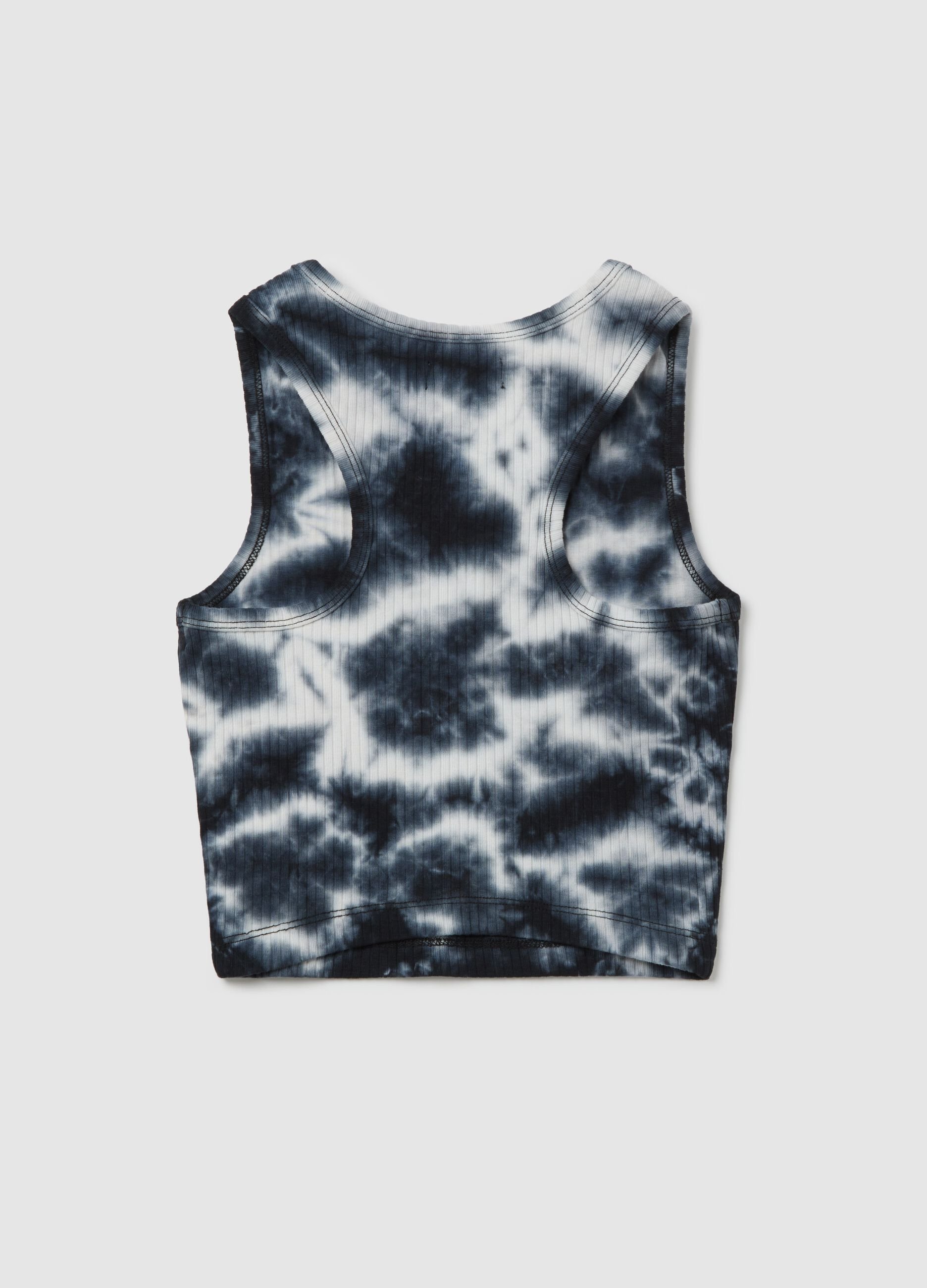 Blue vest in stretch cotton
