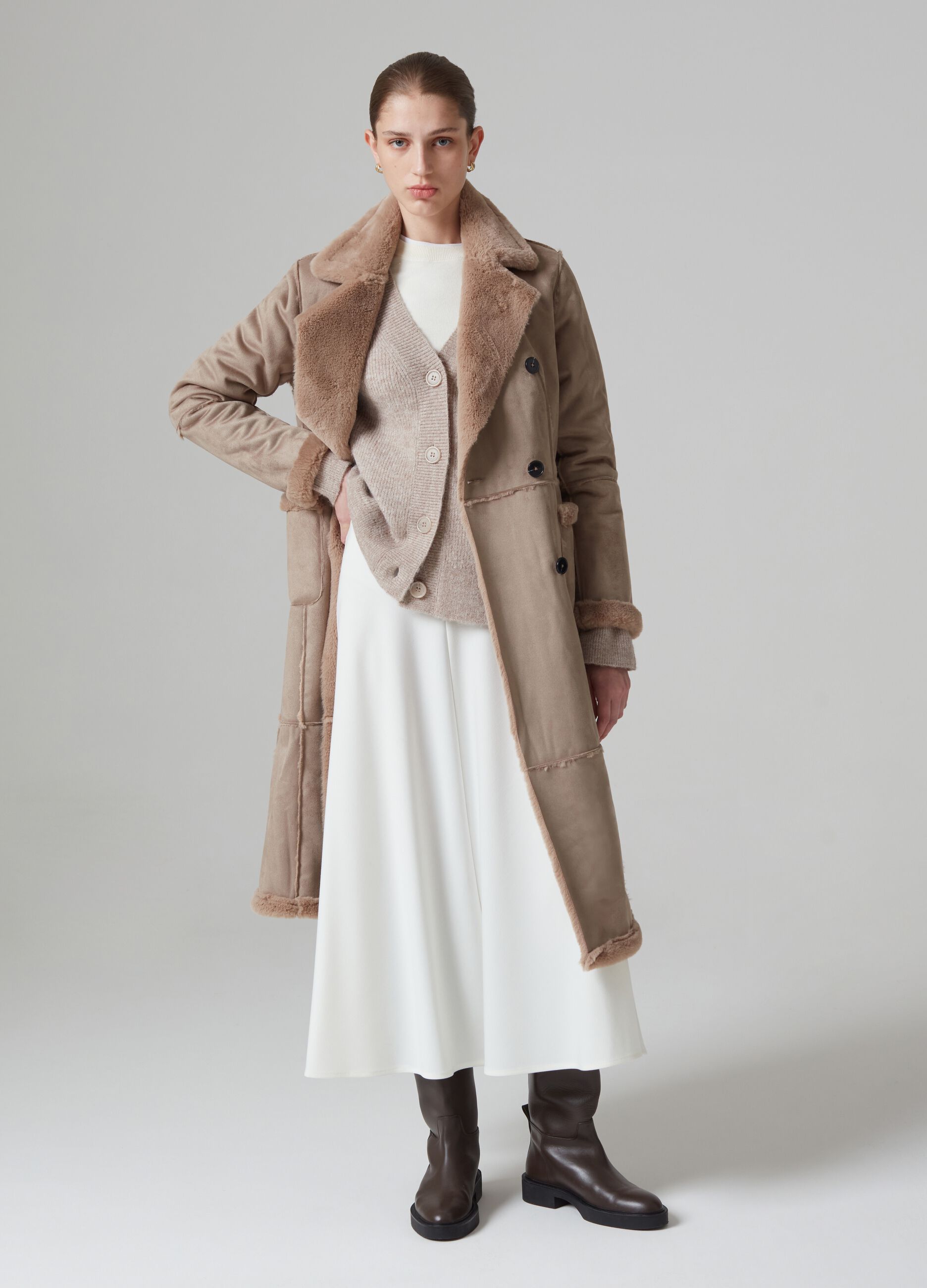 Cappotto scamosciato donna store