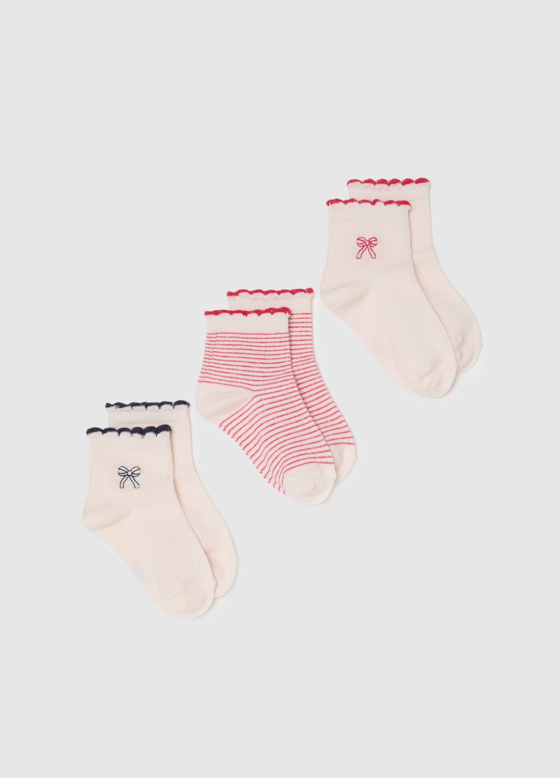Girls' Cotton Blend Multicolour Ankle Socks Tripack