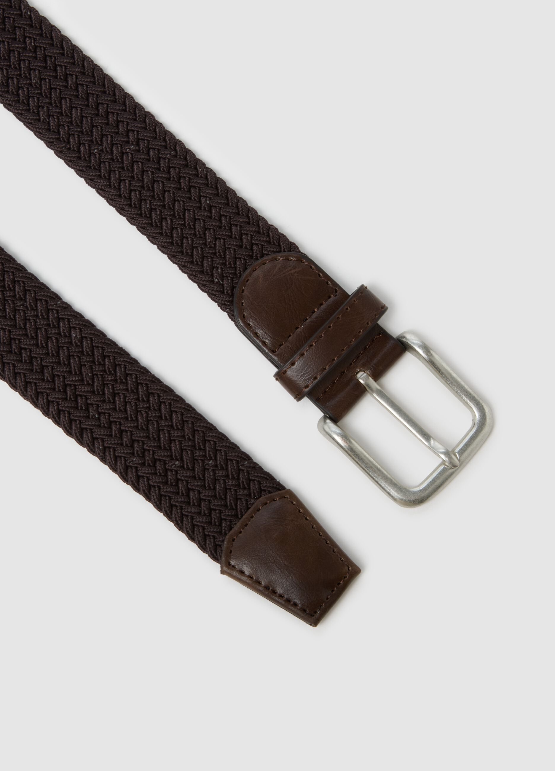 Brown Genuine Leather Elasticated Belt