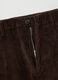 Brown chino trousers in regular fit ribbed cotton-blend_1