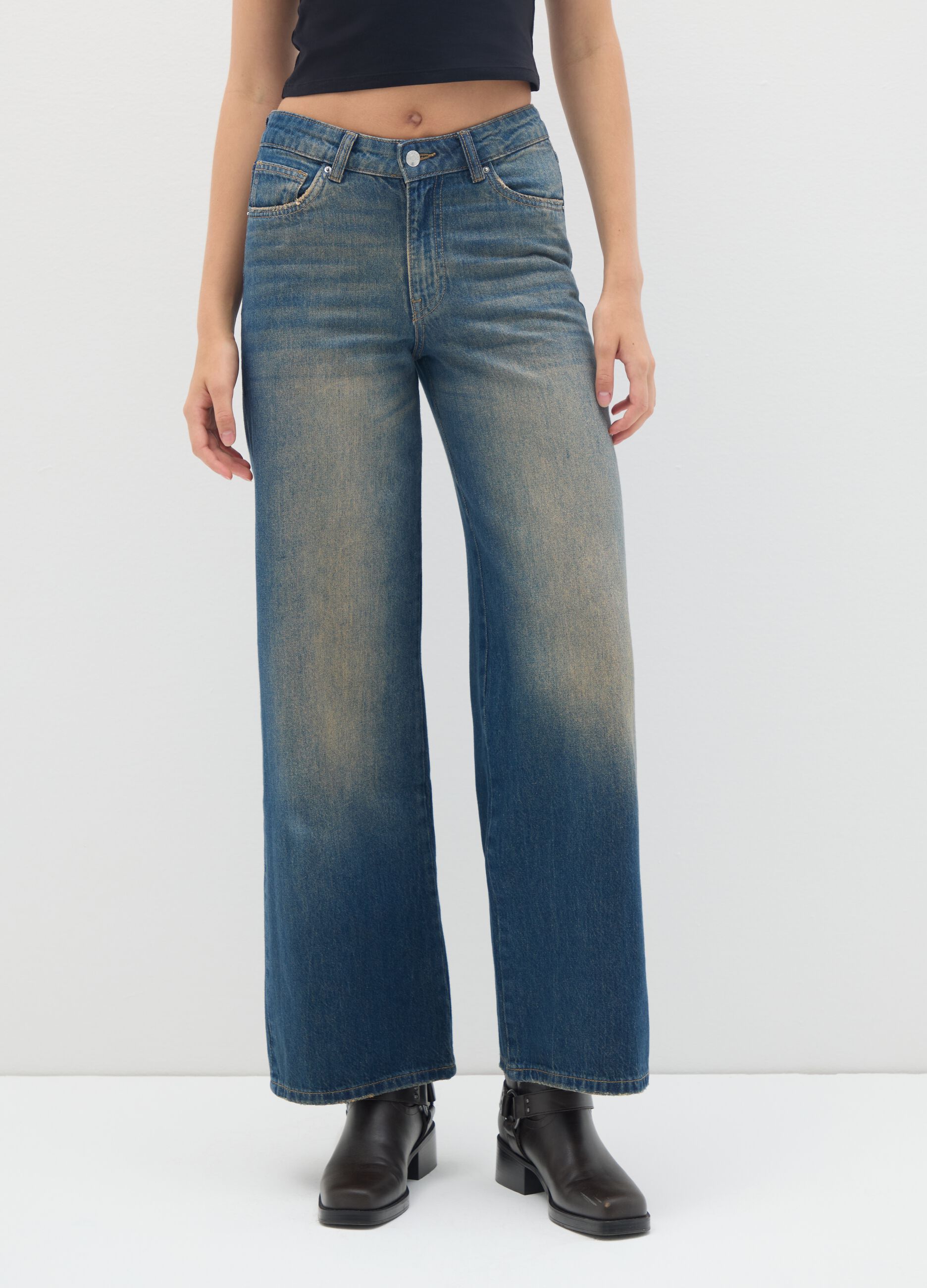 Baggy denim pure cotton jeans