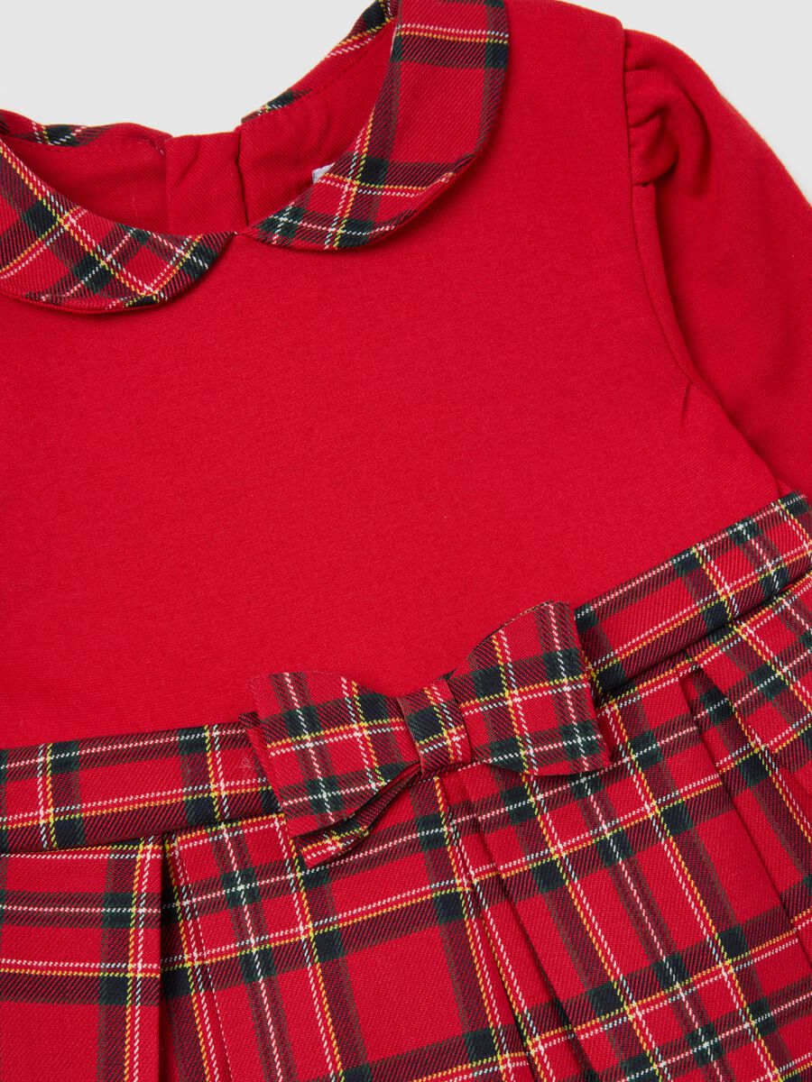Abito da bimba a quadri multicolor wide fit con fiocco_2
