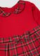 Multicolour checked wide fit dress with bow for girls_2