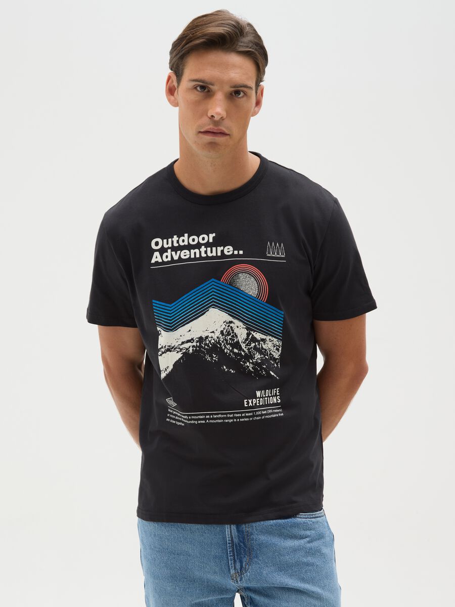 Men's black pure cotton t-shirt regular fit_0