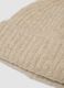 Beige ribbed stretch wool beanie_1