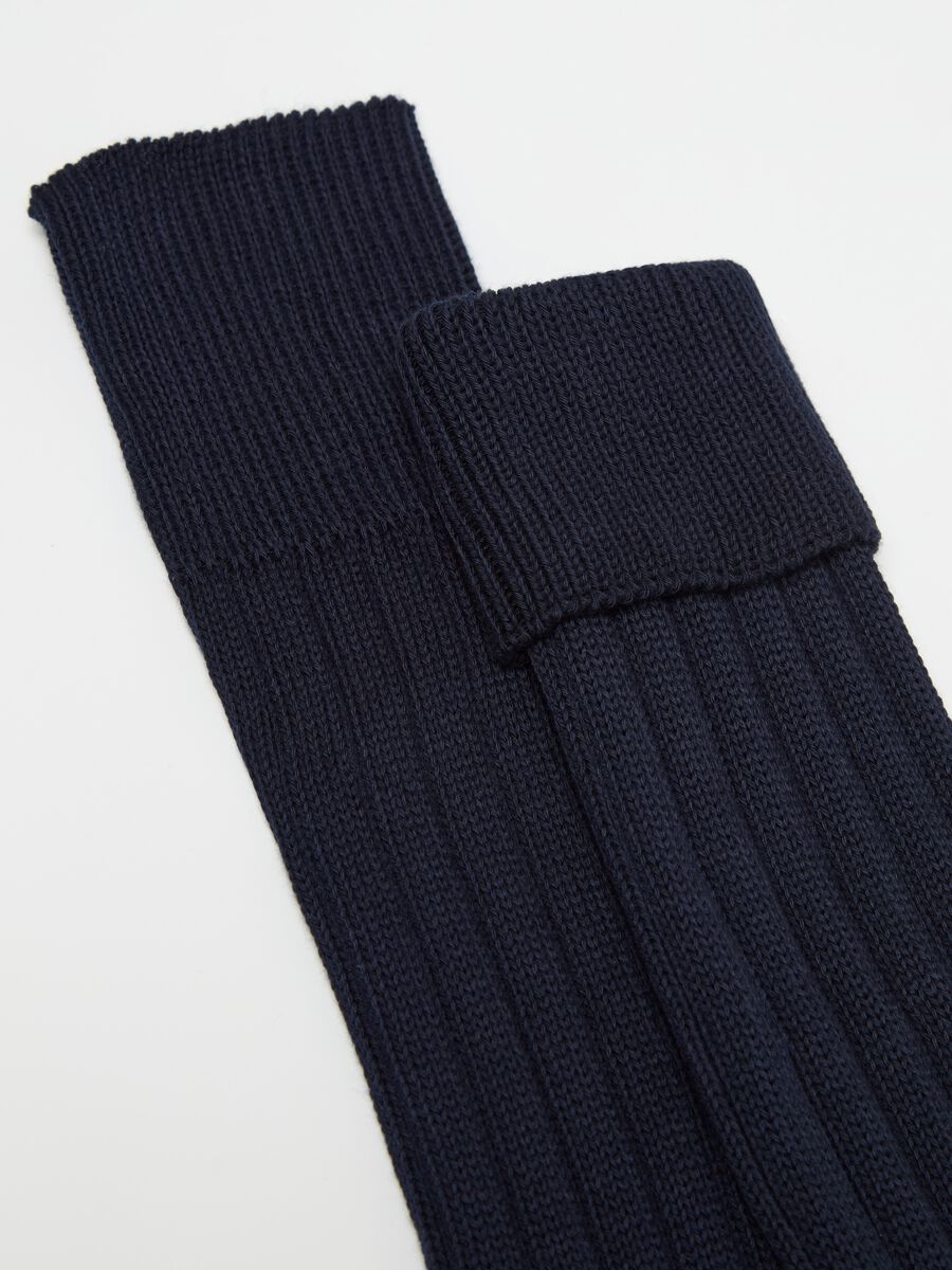 Long flat-ribbed socks_2