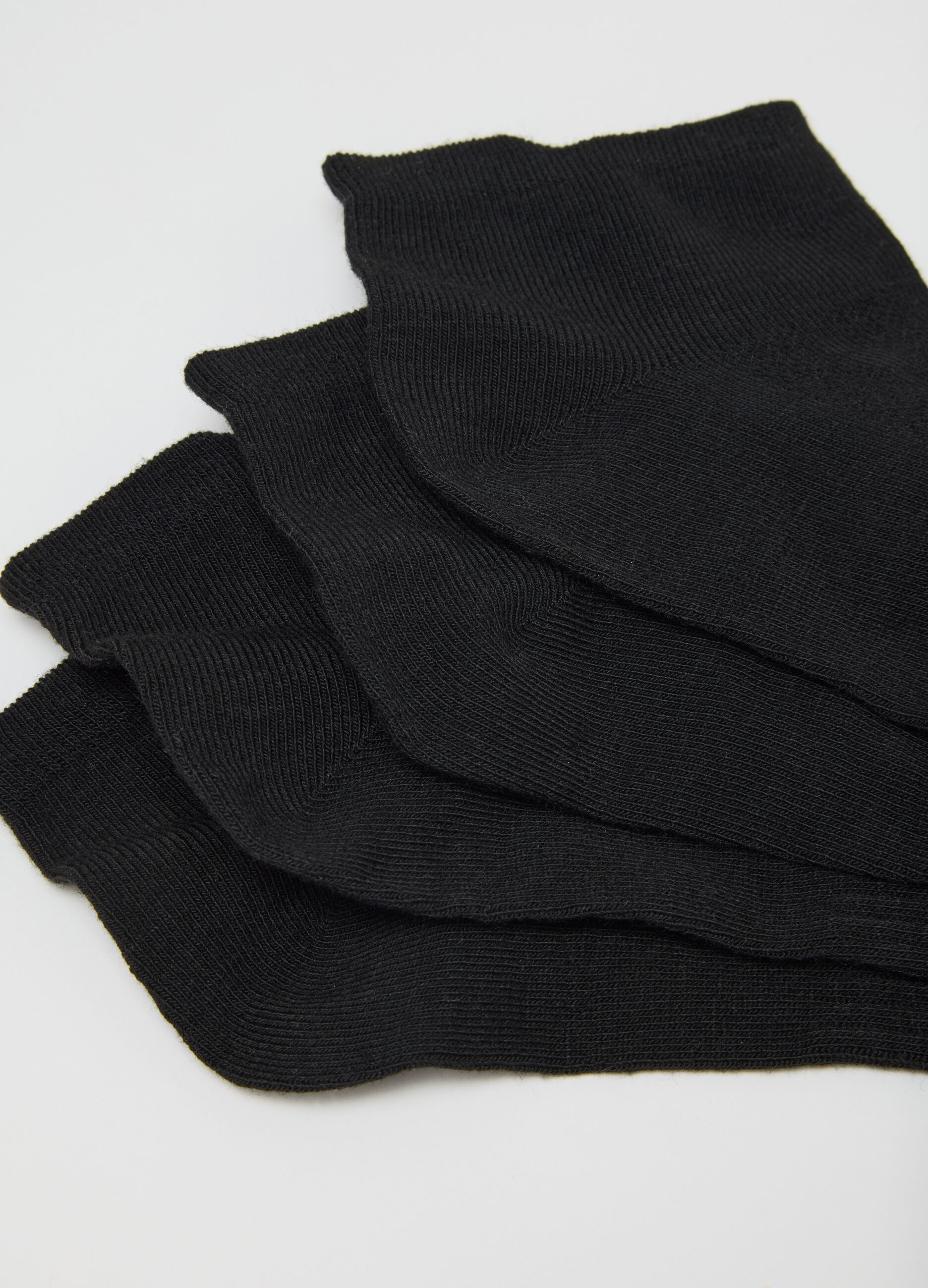 Black elastic blend sock tripack set