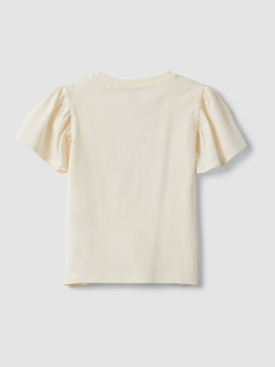 White pure cotton T-shirt with seaside print_1