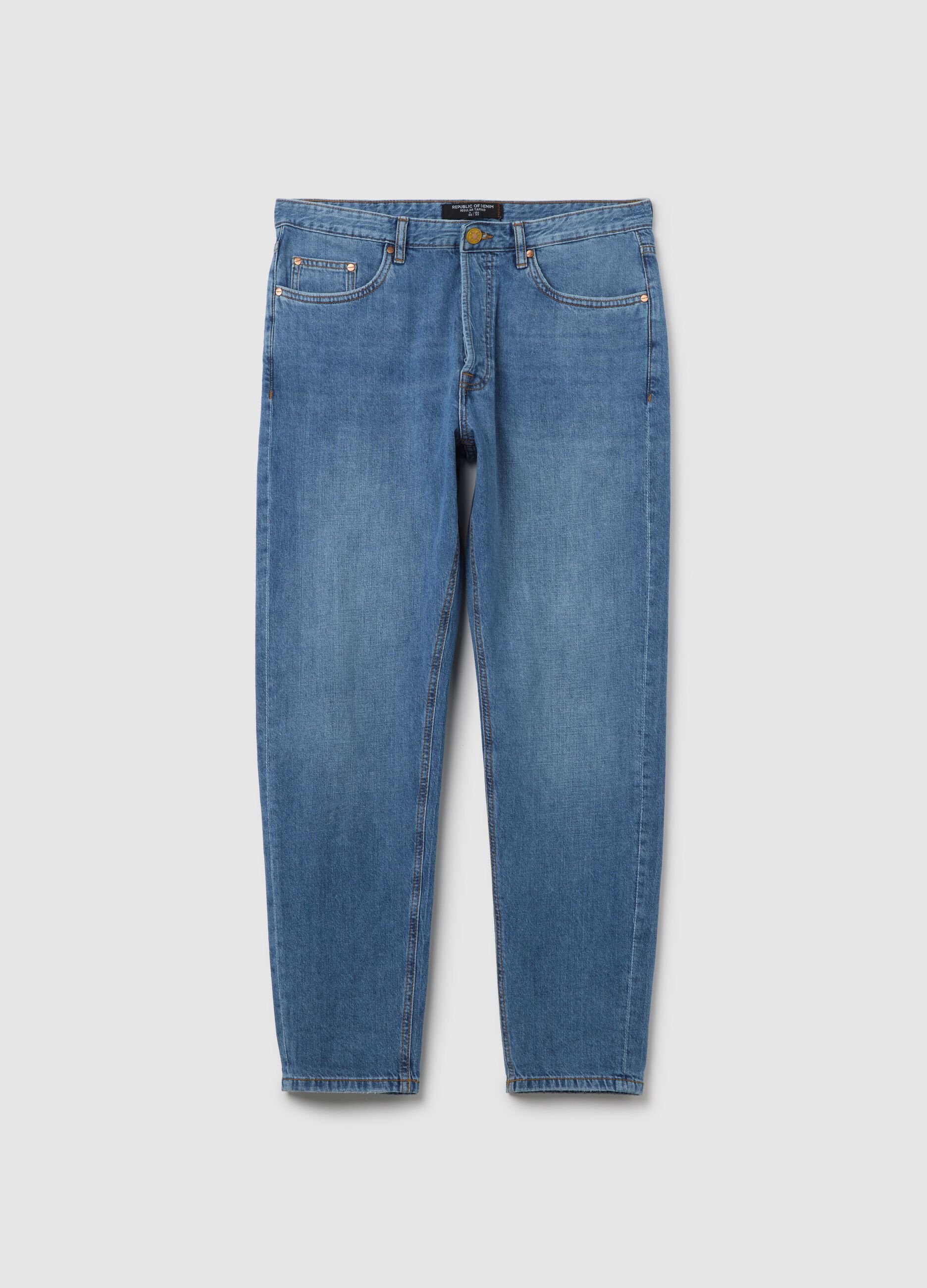 Men’s regular-fit blue denim jeans